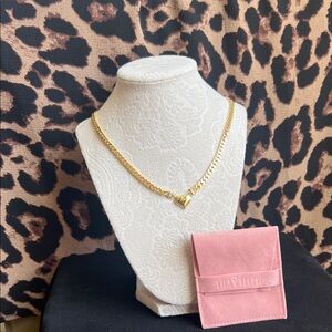 Gold Chain Necklace with Heart Pendant